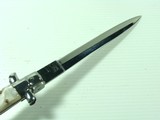 13" SWITCHBLADE WITH RAZOR SHARP DAGGER STILETTO BLADE, IMITATION PEARL HANDLES, AND BRASS LINERS - 3 of 6