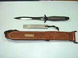 GERBER Mk.2 "CANT-ANGLE" FIGHTING KNIFE w/CORRECT "RIGHT HAND" SCABBARD. PRISTINE MINT! 1967 1st YEAR OF MANUFACTURE, SERIAL # 021 - 2 of 11