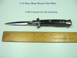 "MILANO" SWITCHBLADE KNIFE. FINE ITALIAN MADE. 8 1/2" OPEN 3 3/4" BLADE. MINT NEW IN BOX - 2 of 4