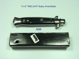 "MILANO" SWITCHBLADE KNIFE. FINE ITALIAN MADE. 8 1/2" OPEN 3 3/4" BLADE. MINT NEW IN BOX - 1 of 4