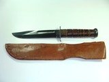 WW2 RARE ORIGINAL BLUED BLADE USMC MK.2 KABAR FIGHTING KNIFE IN HIGH SURVIVING CONDITION.  - 2 of 9