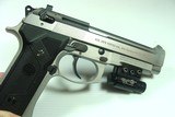 BERETTA MODEL 92FS 9MM PRISTINE NEW IN FACTORY HARD CASE W/FACTORY LASER BEAM SIGHT - 5 of 11