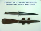 WW2 ORIGINAL EARLY 3rd PATTERN BRITISH COMMANDO FAIRBAIRN SYKES FIGHTING KNIFE IN HIGH CONDITION! - 1 of 15