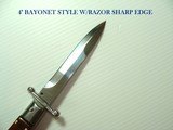 AKC SWITCHBLADE AUTOMATIC KNIFE 9", W/4" RAZOR SHARP BAYONET BLADE MINT NEW IN BOX W/ THICK ZEBRA WOOD HANDLES. - 2 of 7