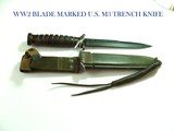 WW2 CAMILLUS USM3 TRENCH KNIFE MINT COND. NAMED LT. COL ABN CHARLES ROBERT RAMBO - 1 of 8