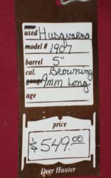 Husqvarna 1907 9mm Browning Long SOLD - 7 of 7