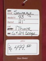 SOLD Savage 93 .17 HMR SOLD - 9 of 9