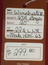 SOLD Winchester 67A Boys Rifle SOLD - 9 of 9