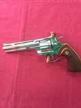 SOLD COLT PYTHON 6" NICKEL 1966 SOLD - 1 of 16