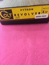 SOLD COLT PYTHON 6" NICKEL 1966 SOLD - 15 of 16