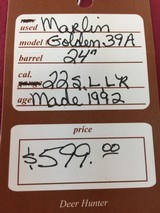 SOLD MARLIN GOLDEN 39A SOLD - 14 of 14