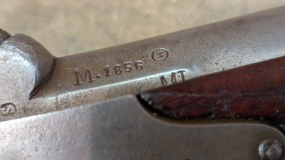 French Mle 1822 Flintlock Percussion Pistol made at Mutzig Arsenal - dated 1856 - Image 12 of 15