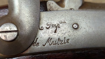 French Mle 1822 Flintlock Percussion Pistol made at Mutzig Arsenal - dated 1856 - Image 5 of 15