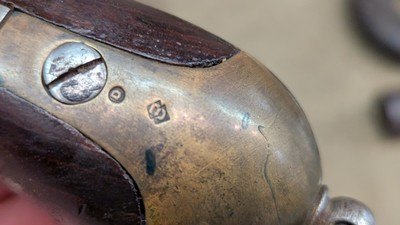 French Mle 1822 Flintlock Percussion Pistol made at Mutzig Arsenal - dated 1856 - Image 9 of 15