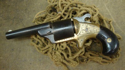 Daniel Moore's 1864 .30-cal Front loading teat-fire antique revolver - Image 2 of 15