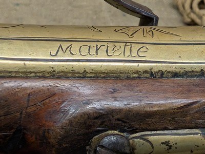 French Boarding Pistol Flintlock signed Cassagnard A. Nantesneeds work - Image 9 of 15