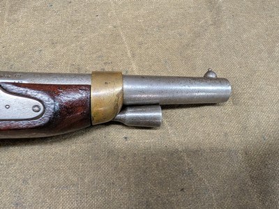 French Mle 1822 Flintlock Percussion Pistol made at Mutzig Arsenal - dated 1856 - Image 4 of 15