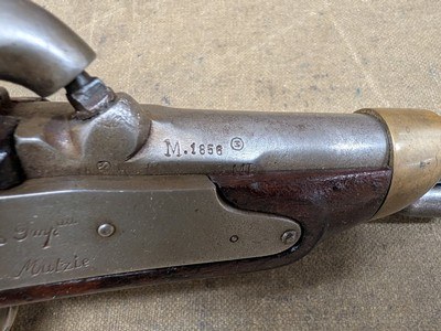 French Mle 1822 Flintlock Percussion Pistol made at Mutzig Arsenal - dated 1856 - Image 5 of 15