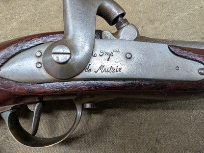 French Mle 1822 Flintlock Percussion Pistol made at Mutzig Arsenal - dated 1856 - Image 2 of 15