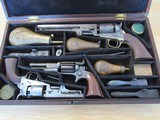 Scare & Rare Colt triple cased group of 3 Colt Percussion Revolvers with accoutrements - 1851 Colt Navy, 1849 Colt Pocket & 1855 Colt Root in case - 1 of 15