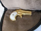 Scare Remington Arms Co. Illion, NY Circa 1889-1893 Elliot's "Gold Washed" Factory Scroll Engraved O/U Derringer Pistol .41 Rimfire in V - 2 of 10