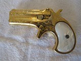 Scare Remington Arms Co. Illion, NY Circa 1889-1893 Elliot's "Gold Washed" Factory Scroll Engraved O/U Derringer Pistol .41 Rimfire in V - 3 of 10