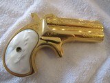 Scare Remington Arms Co. Illion, NY Circa 1889-1893 Elliot's "Gold Washed" Factory Scroll Engraved O/U Derringer Pistol .41 Rimfire in V - 10 of 10