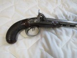 Antique Oakes 19th Century Percussion Double Barrel Engraved Pistol in Very Good Condition - 4 of 15