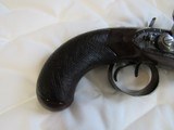 Antique Oakes 19th Century Percussion Double Barrel Engraved Pistol in Very Good Condition - 6 of 15