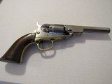 Antique Colt Pocket Navy Conversion Model with 4 1/2 inch octagon barrel in 38RF - Nickel with Walnut Grips - 1 of 8
