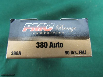 PMC .380 AUTO Ammunition
FMJ
50 Round Box
90 GR