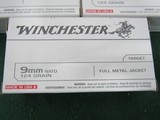 Winchester 9mm 124gr FMJ ammunition - 50 rounds per box x 5 boxes for 250 rounds total Free Shipping & No Credit Card Fees - 2 of 3