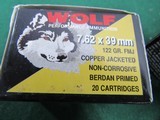 7.62x39 Wolf Performance Ammo - 960 Rounds - FMJ -Copper Jacketed - 122gr - 2 of 3