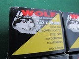7.62x39 Wolf Performance Ammo - 960 Rounds - FMJ -Copper Jacketed - 122gr - 1 of 3