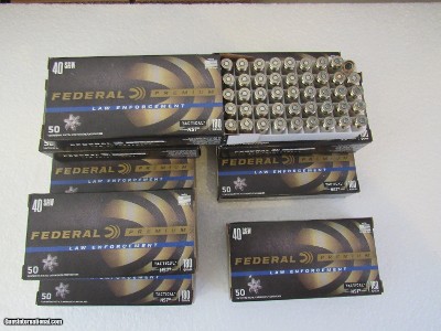 40 S&W
Federal Law Enforcement HST Tactical Hollow Points
(10 Boxes) 500 Rounds
180 grain
