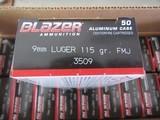 9mm Blazer 115 Grain FMJ Alum Casing - Case 1000 Rounds - $25 Shipping - 4 of 6