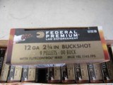 12 GAUGE 00 BUCK SHOT - FEDERAL - Law Enforcement Rated LE13200 Low Recoil 1145fps Muz Vel Case 250 Shells - 4 of 5