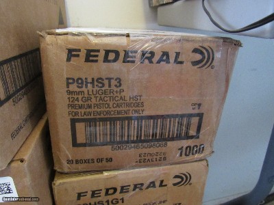 9mm
124 Grain +P JHP
FEDERAL HST SELF DEFENSE PROTECTION AMMO
P9HST3
Case 1000 Rounds
