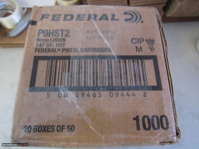 9mm
147 Grain JHP
FEDERAL HST SELF DEFENSE PROTECTION AMMO
P9HST2
SUBSONIC AMMO
Case 1000 Rounds