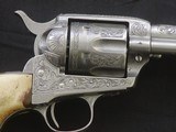 Colt Single Action 1st Generation 5-1/5, 38-40 cal. Nickle & Engraved with Stag grips - 6 of 14