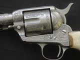 Colt Single Action 1st Generation 5-1/5, 38-40 cal. Nickle & Engraved with Stag grips - 7 of 14