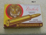 Vintage Weatherby .270 Magnum 130 grain soft point in Tiger boxes with ammo - 1 of 5