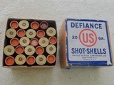 US Defiance Shot-Shells in 2 pc. box 20 ga. paper shells - 1 of 6