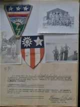 WW2 grouping Arasaka type 38 rifle w/capture papers Japanese swords 2
pictures-patches
and ship box 1943 - 7 of 15