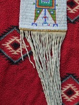 Cheyenne American Indian 1880s Beaded pipe bag sinew sewn lazy stitch - 15 of 15