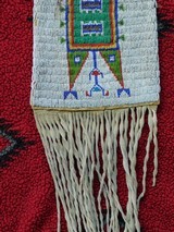 Cheyenne American Indian 1880s Beaded pipe bag sinew sewn lazy stitch - 8 of 15