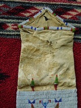 Cheyenne American Indian 1880s Beaded pipe bag sinew sewn lazy stitch - 6 of 15