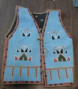 Cheyenne Indian Beaded Vest on Indian tanned smoked Moose hide LG size - 7 of 13