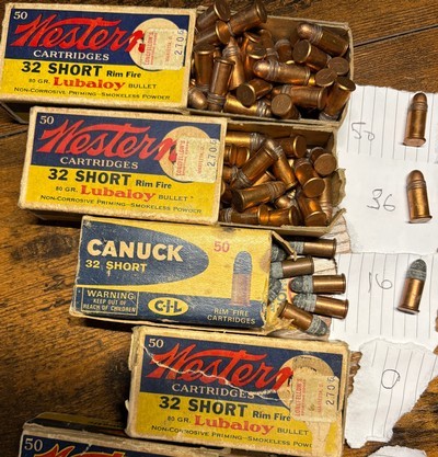32 Auto Short Rimfire Western Cartridges (102 Rounds with 4 Boxes) - Image 1 of 2
