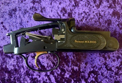 12ga Perazzi MX2000/8 Receiver and engraving with flat spring trigger fires bottom first - Image 1 of 11